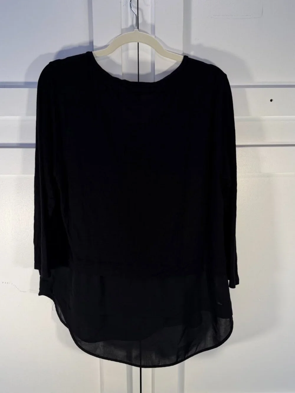 Michael Kors Black 3/4 Sleeve Top L